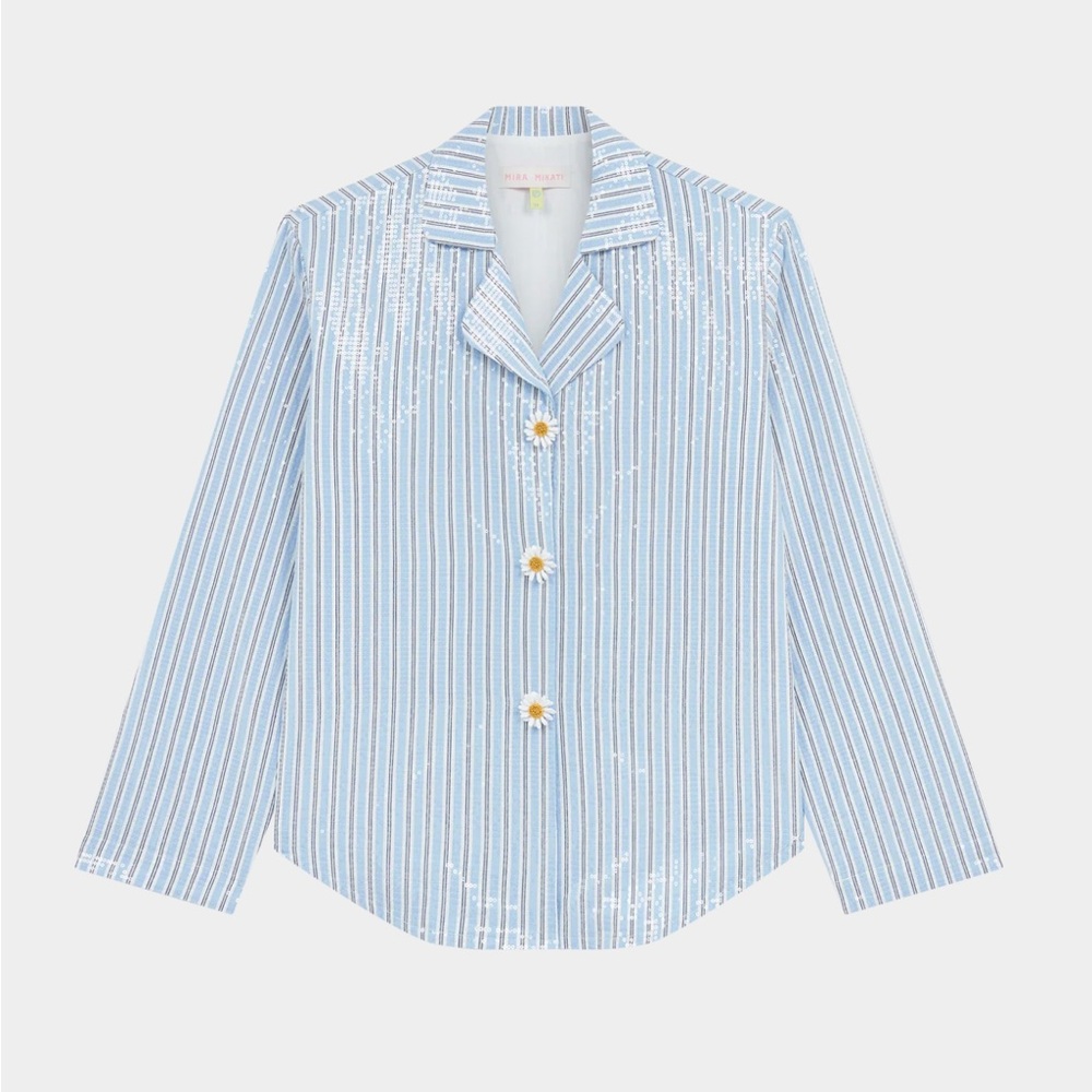 Mira Mikati Sequined Striped Shirt Jacket